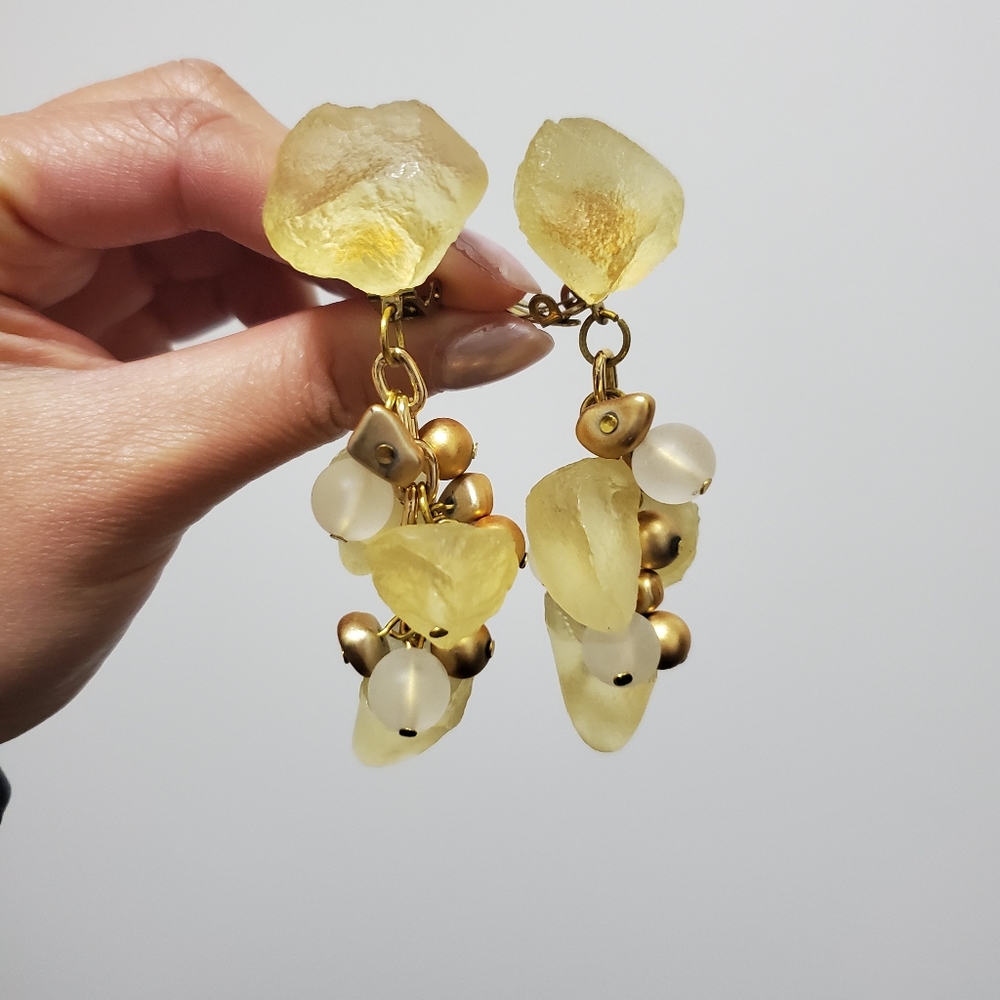 Vintage rock sugar statement earrings clip on